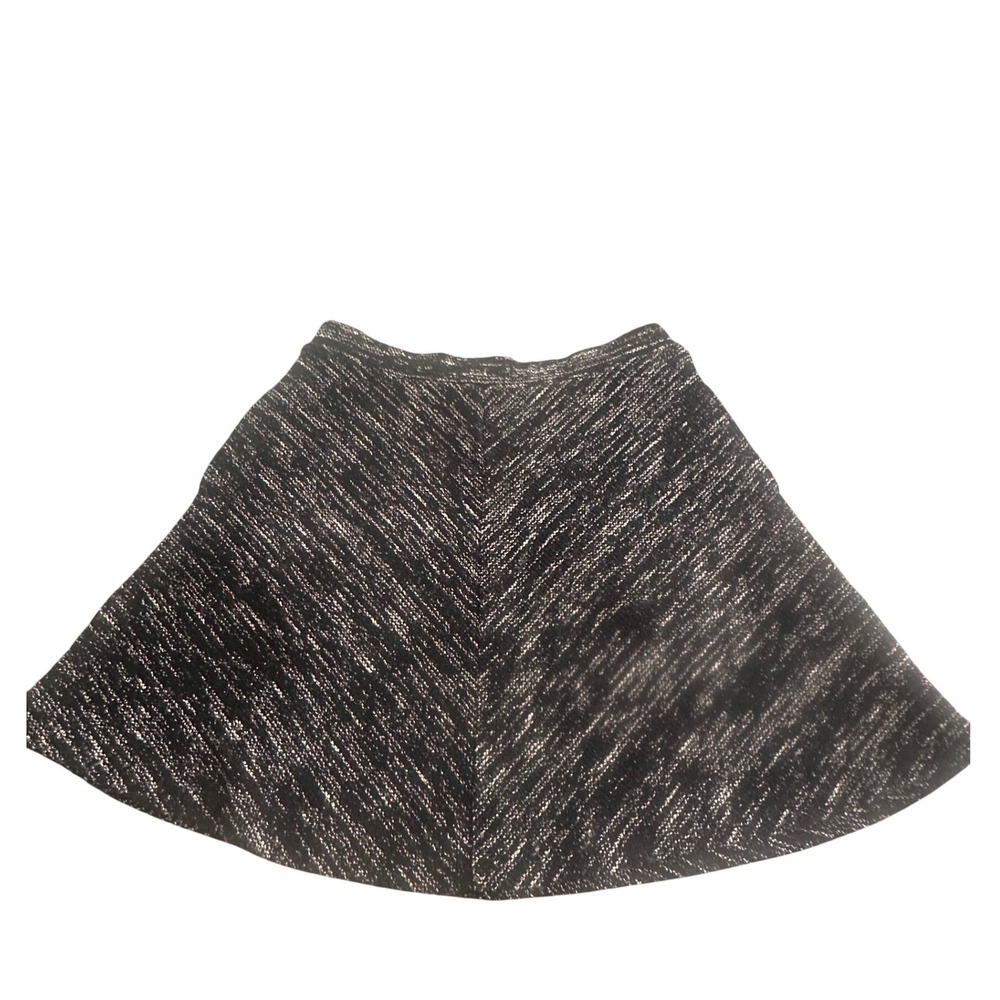 Banana Republic Black White Chevron Tweed A-Line Skirt 589696-00 SP20 Medium